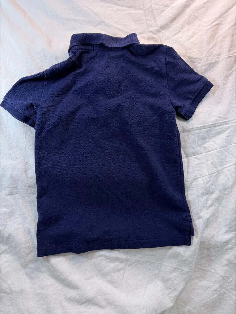 Polo Ralph Lauren Boys Polo Shirt Size S Navy Blue Pique Mesh Short Sleeve GUC